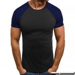 MISYAA Muscle T Shirts for Men Color Match Short Sleeve Tank Top Breathable Sport Tees Tight Activewear Gifts Mens Tops Navy B07PDWWV18